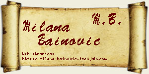 Milana Bainović vizit kartica
